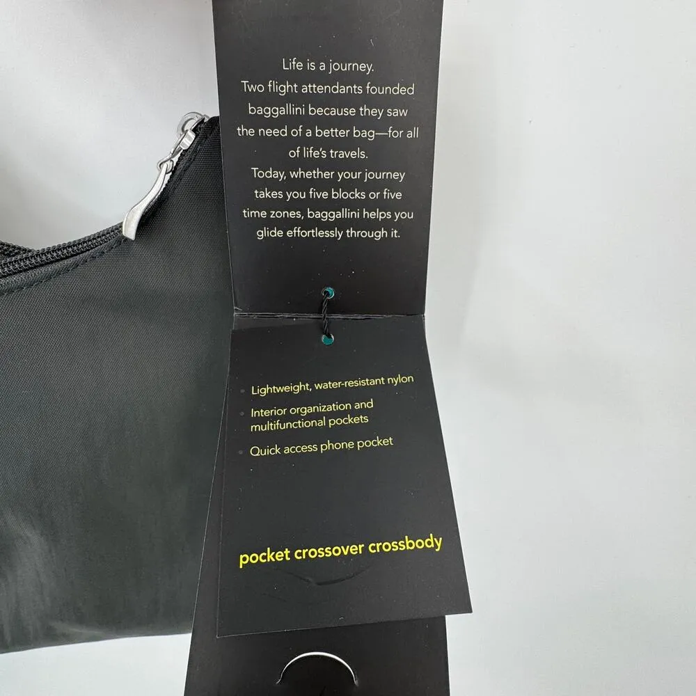 Baggallini Pocket Crossover crossbody bag nylon travel purse gray NEW - Image 11