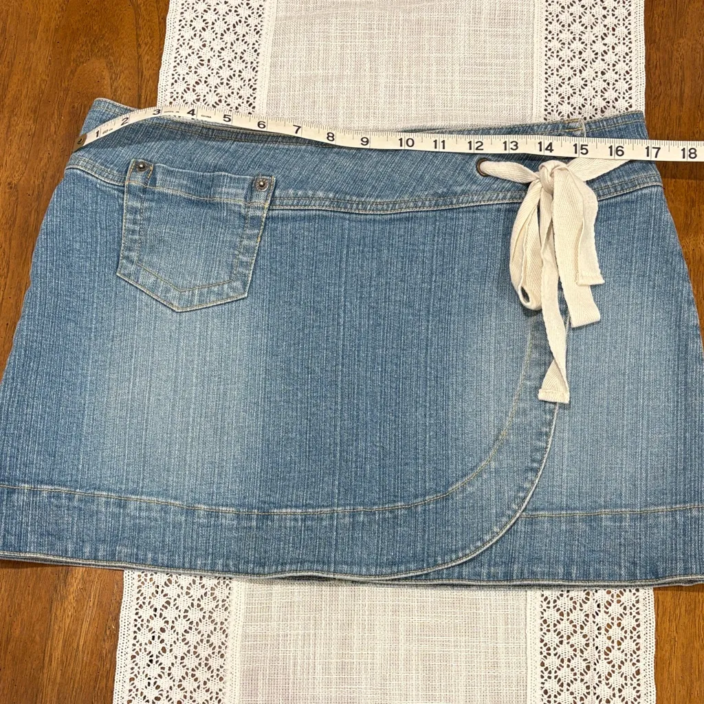 Guess  Wrap Front Denim Mini Skirt - Image 4