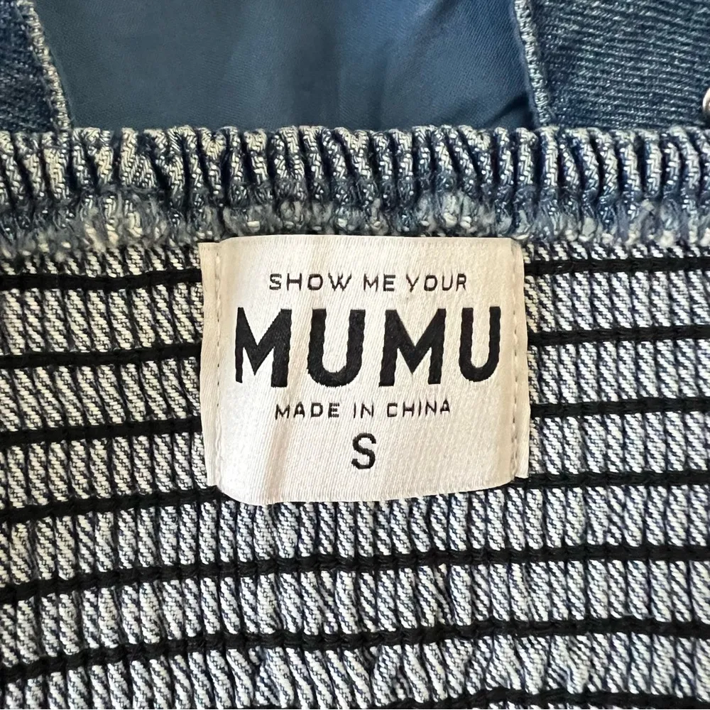 NEW NWOT  Shaina Rhinestone Embellished Crop Top Indigo Denim - Image 10