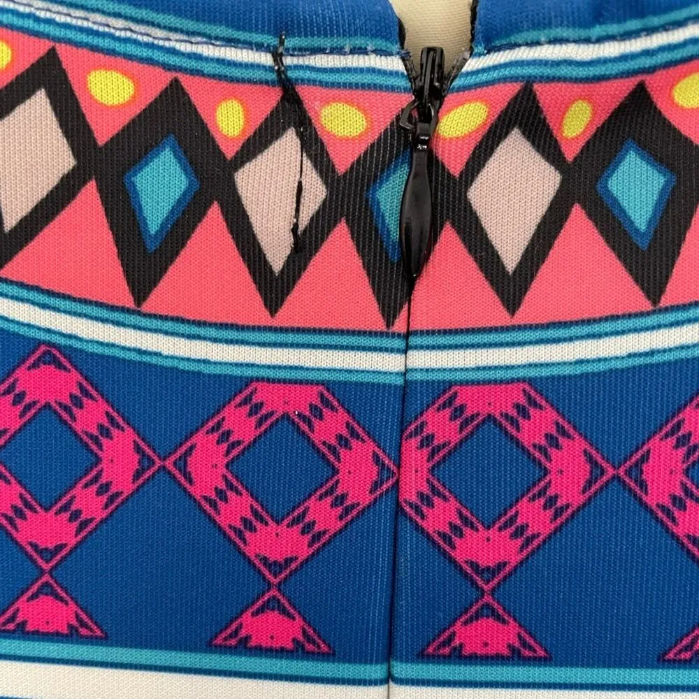 Flying Tomato Brilliant Color Geo Print Swing Dress size Small - Image 6