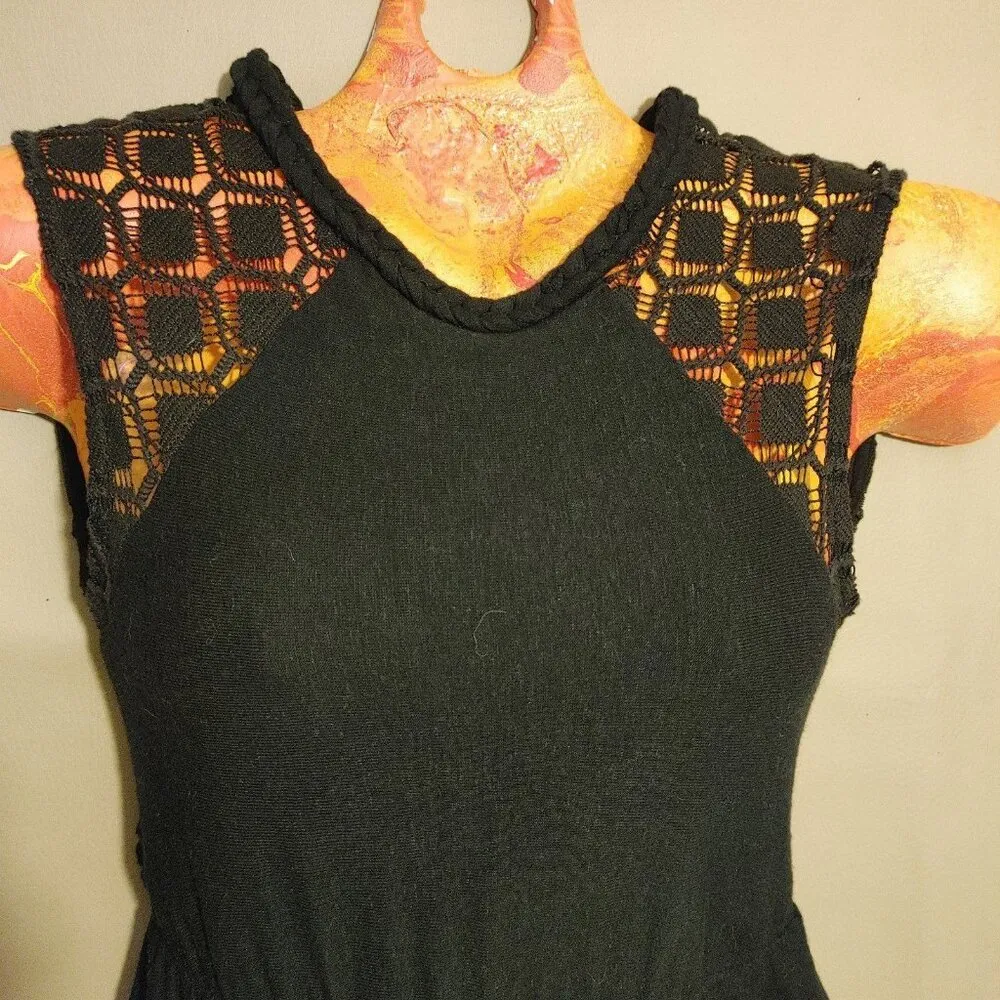 Free People Open Back Dress Black Extra Small FLAW - Image 3