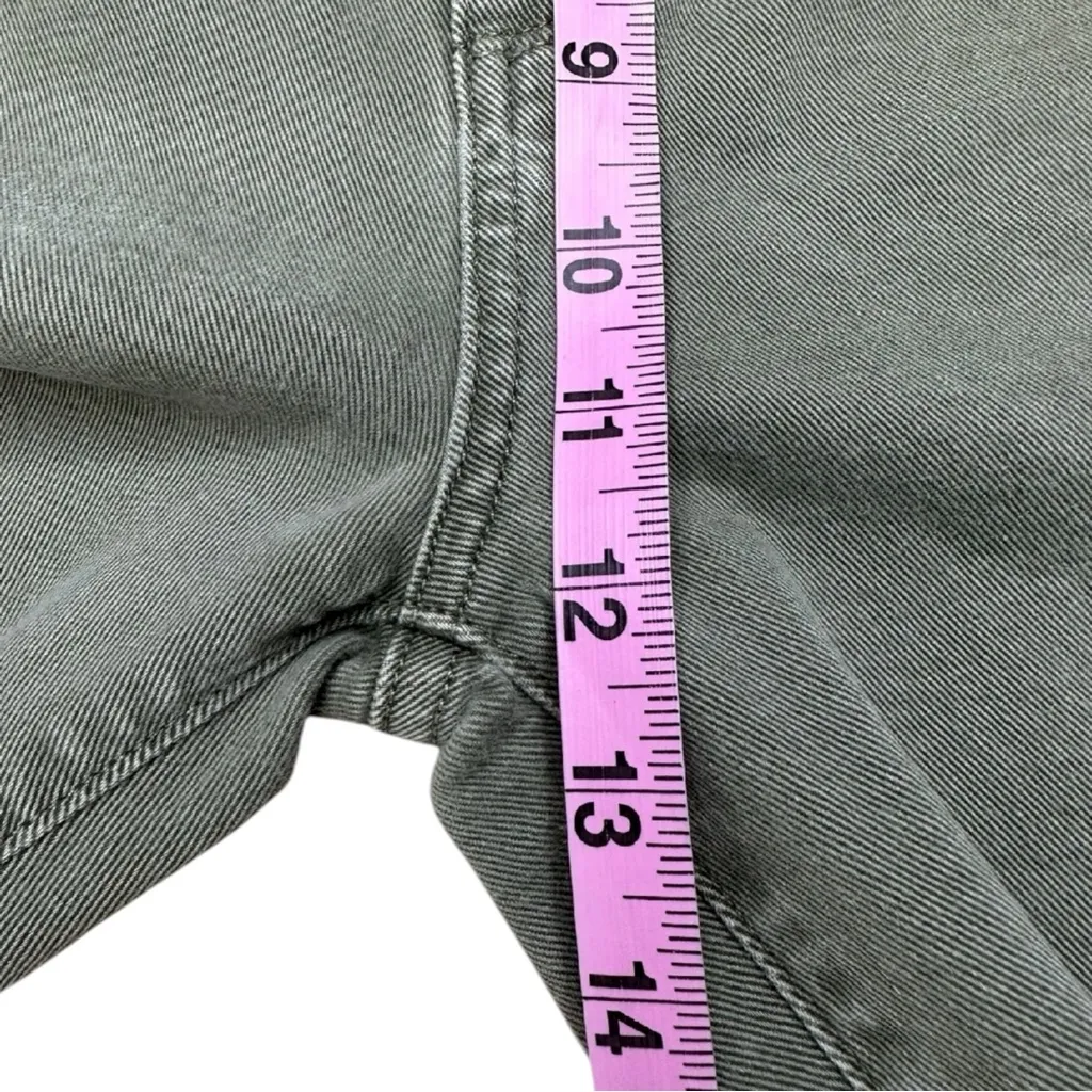 PAIGE Green Distressed Hoxton Slim Crop Jeans Size 27 - Image 9