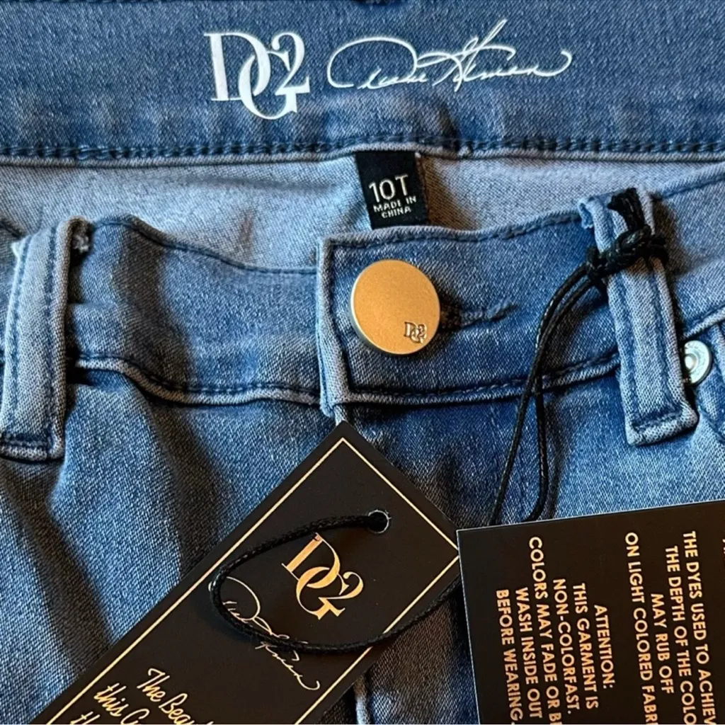 DG2 by Diane Gilman Flex Stretch Denim Ankle Accent Straight Ankle Jean 10T NWTS Blue Size undefined - Image 6