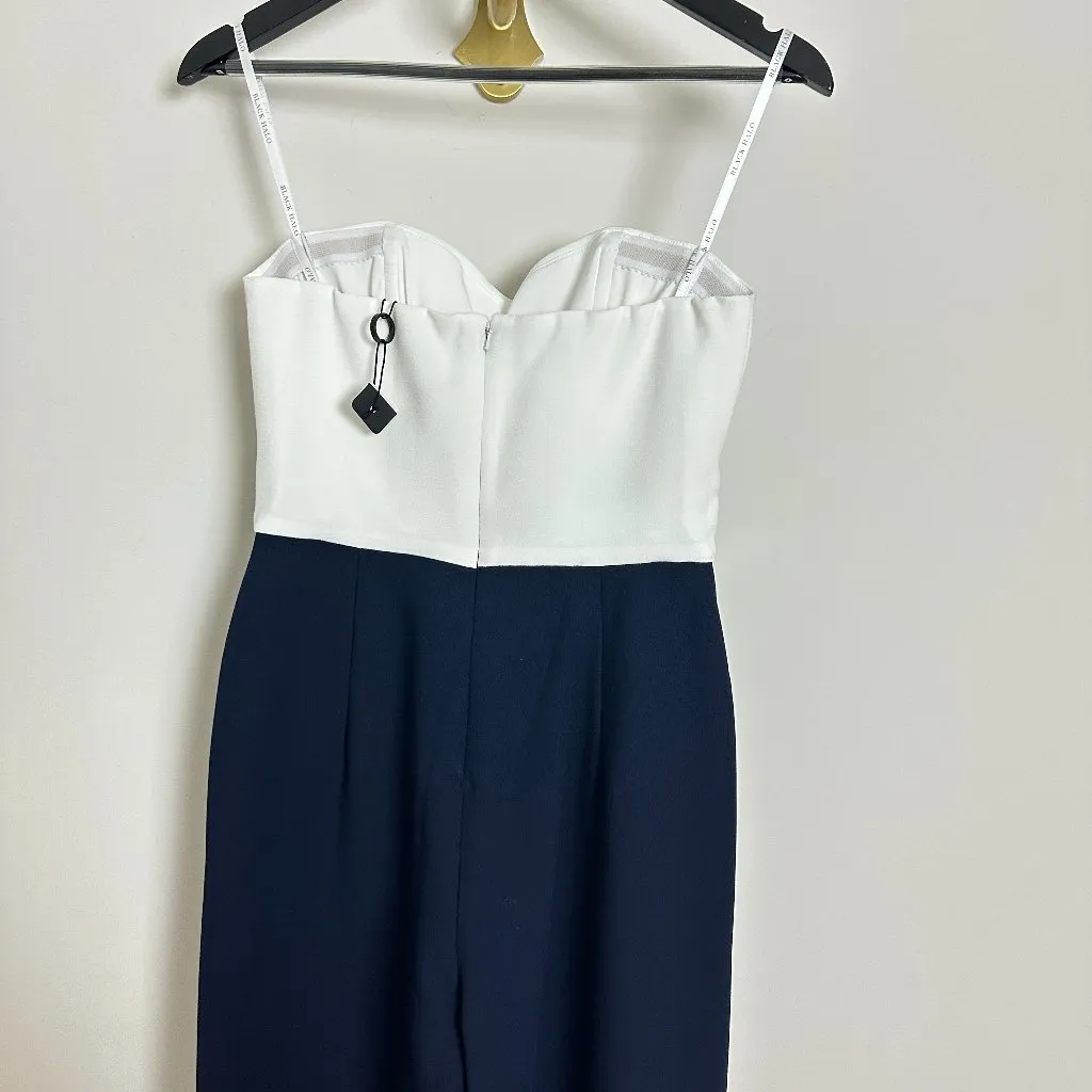 BLACK HALO Jada Color Block Jumpsuit in Navy/Pearl Size US 2 - Image 9