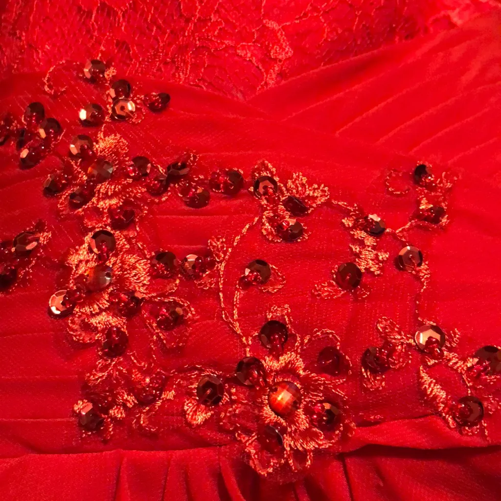 Beautiful red new dress. Long. Size XS - Image 4