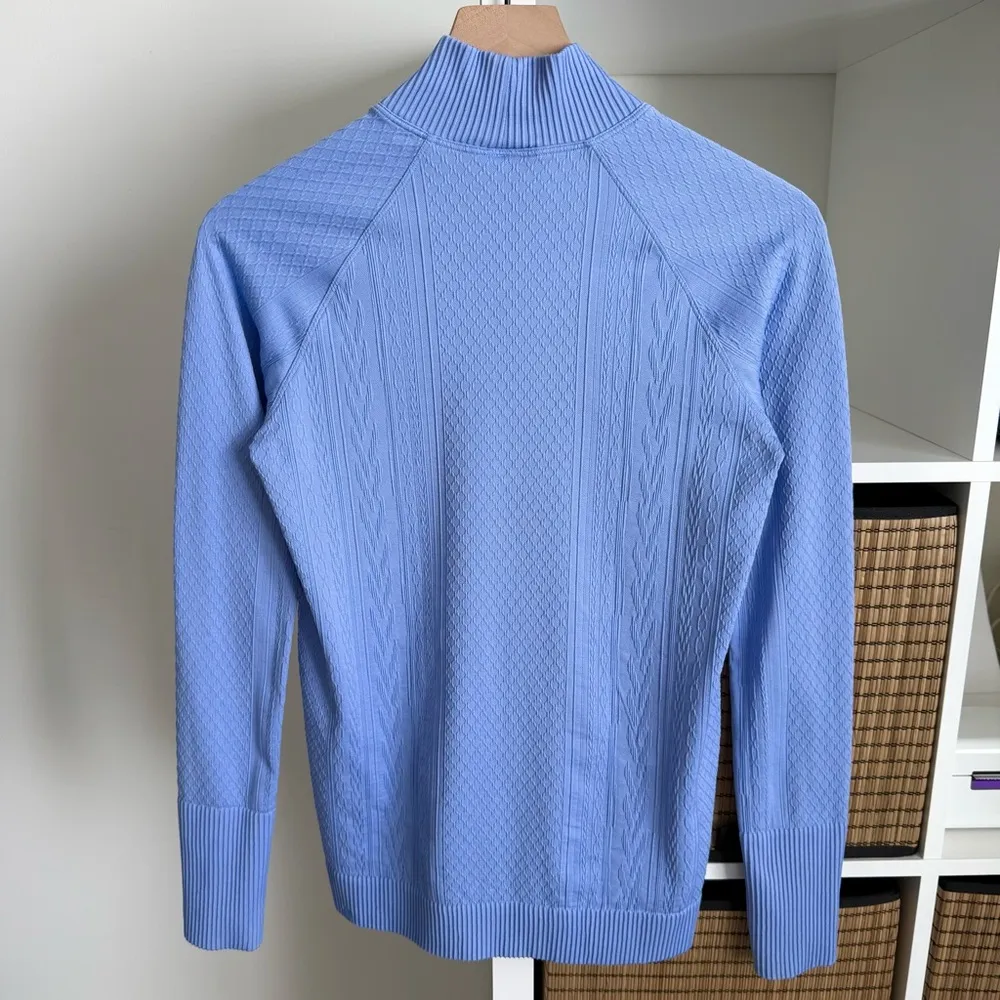 Lululemon Rest Less Mock Neck Long Sleeve Pullover Blue Women's Size M - Image 5