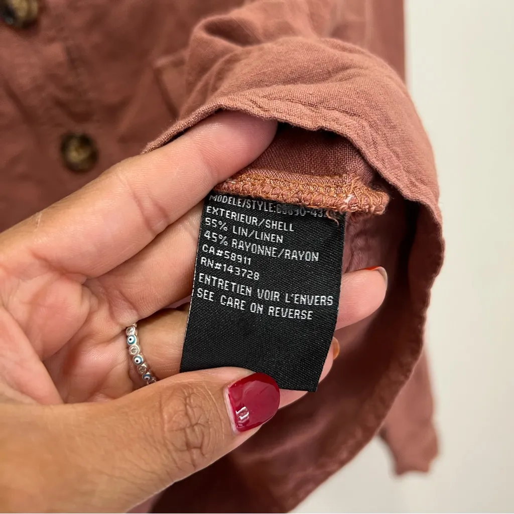 Tribal Jeans women’s casual Linen Rayon Jacket blazer size M Orange Size M - Image 7