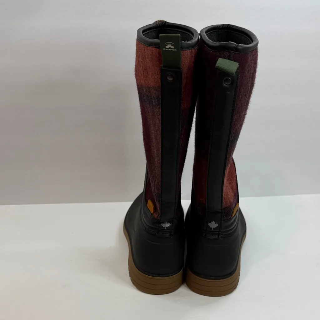 Kamik Red and Black Plaid Winter Boots - Image 3