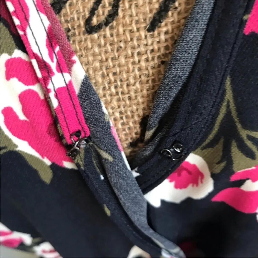 J. Crew Faux Wrap Floral Maxii Dress Pink M Blue Size M - Image 8