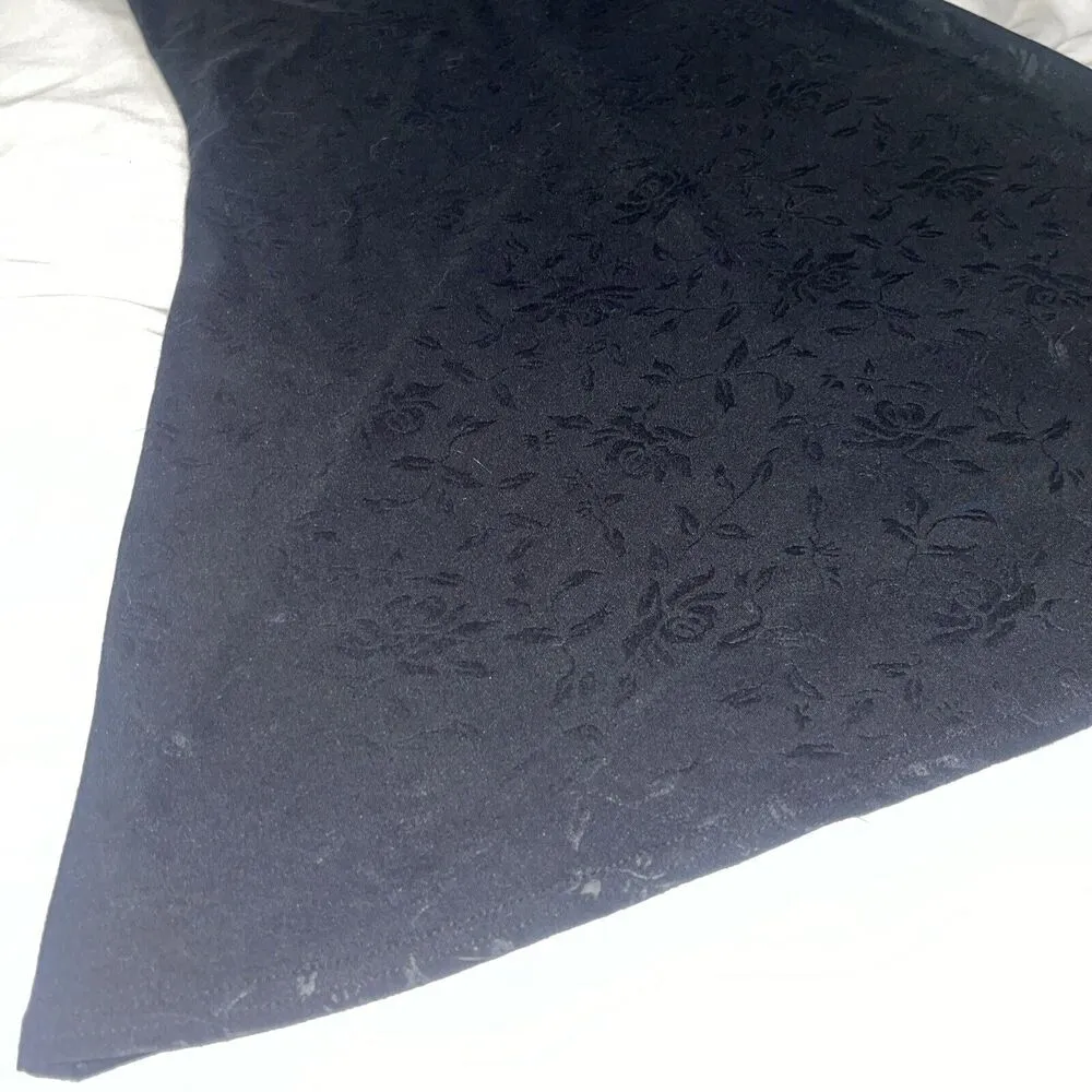 PERFECT Goth My Michelle Black On Black Floral Mini Tank A Line Dress Small - Image 2