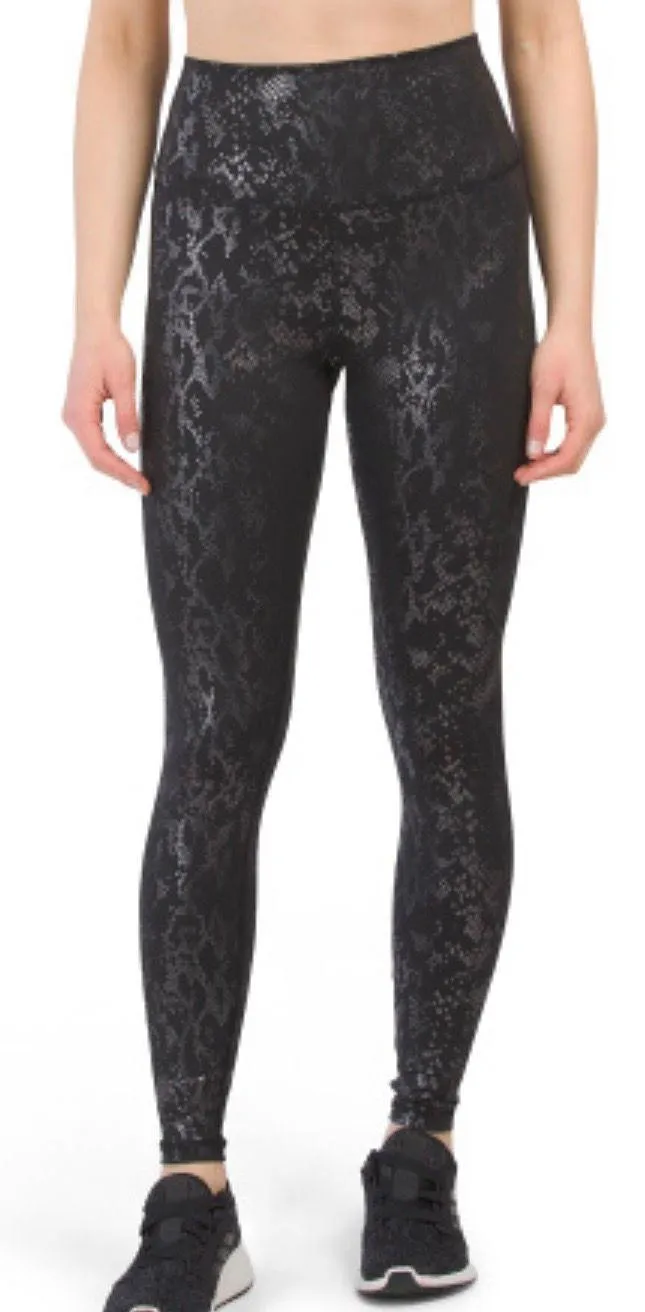 Snakeskin Active Leggings Black Size L - Image 4