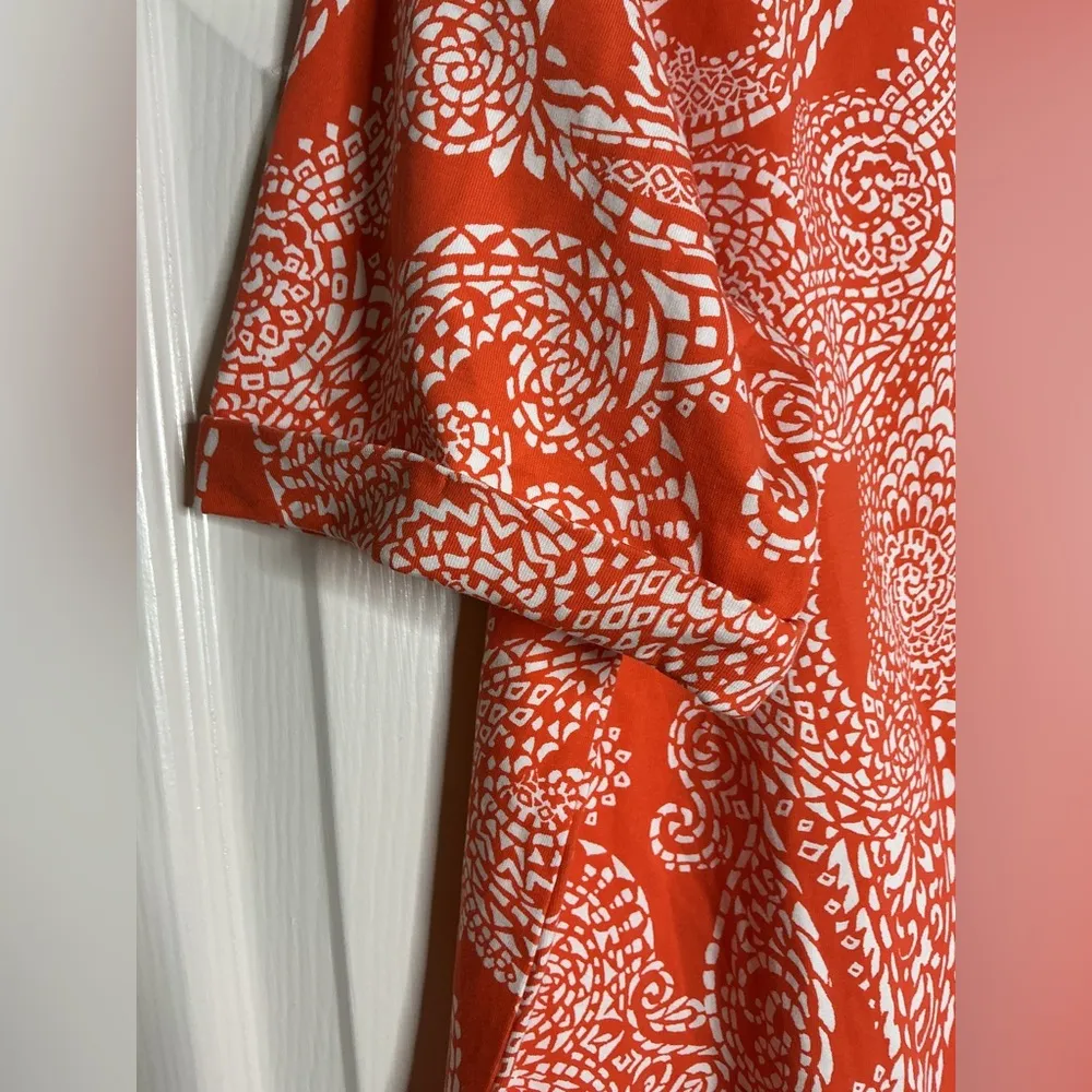 Chico's Orange Relaxed Blouse with Peter Pan Collar - Image 7