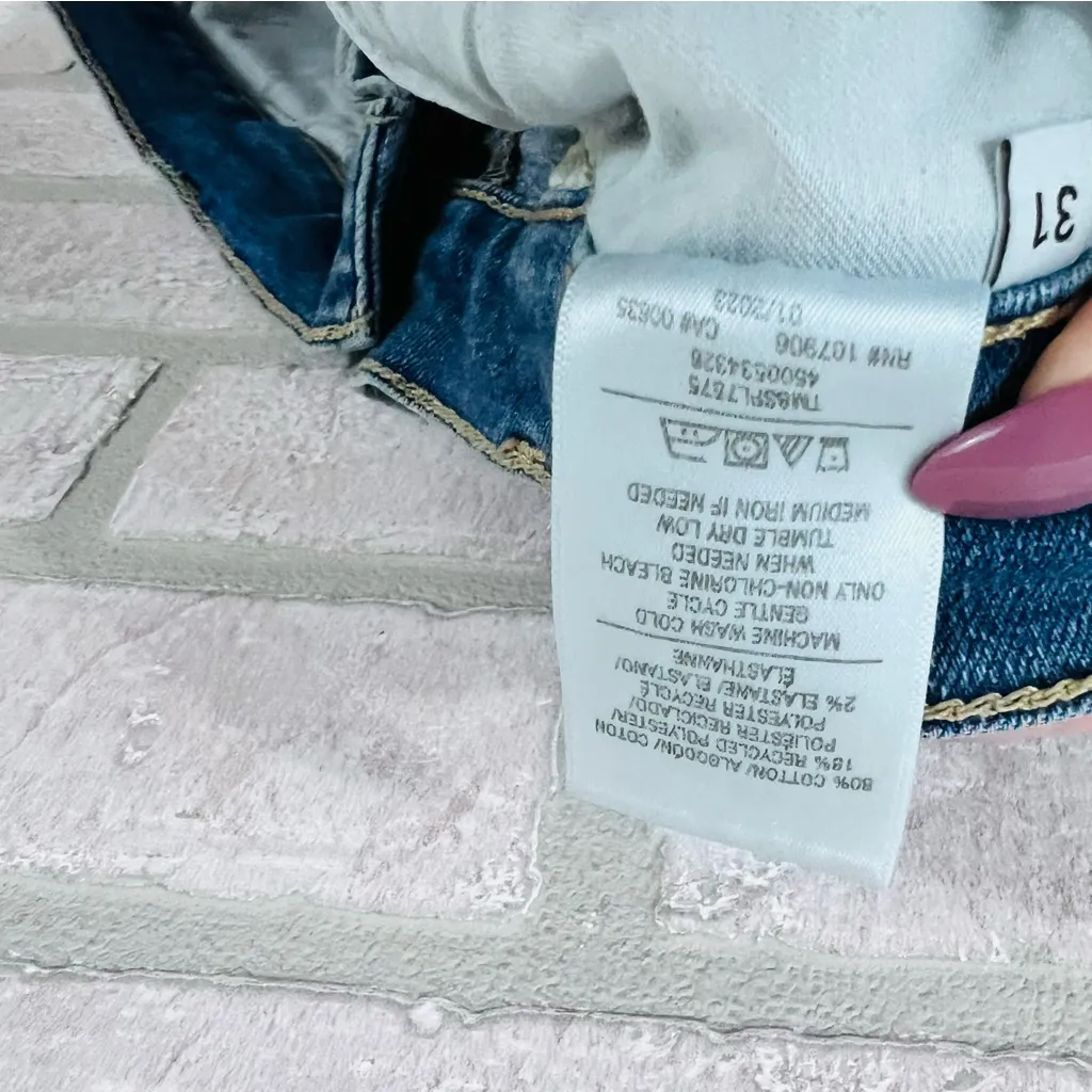 Hudson Rosalie High Rise Wide Leg Cropped Hem Jeans Size 31 - Image 9