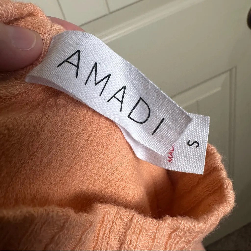 Amadi by Anthropologie Francesca Mock Neck Sweater Peach/Coral Pink NWT Small Orange - Image 16