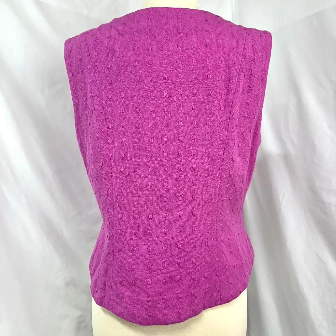 HANDMADE Pink Square Neck Button Front‎ Vest Princess Seams Women's L Corset Purple Size L - Image 4