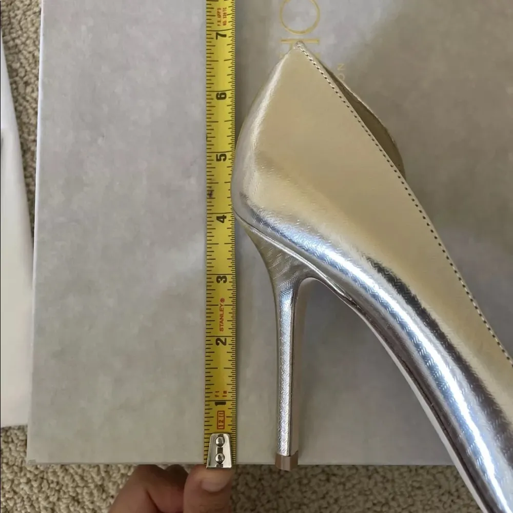Jimmy Choo 100 Champagne Metallic Crystal Pumps - Image 13