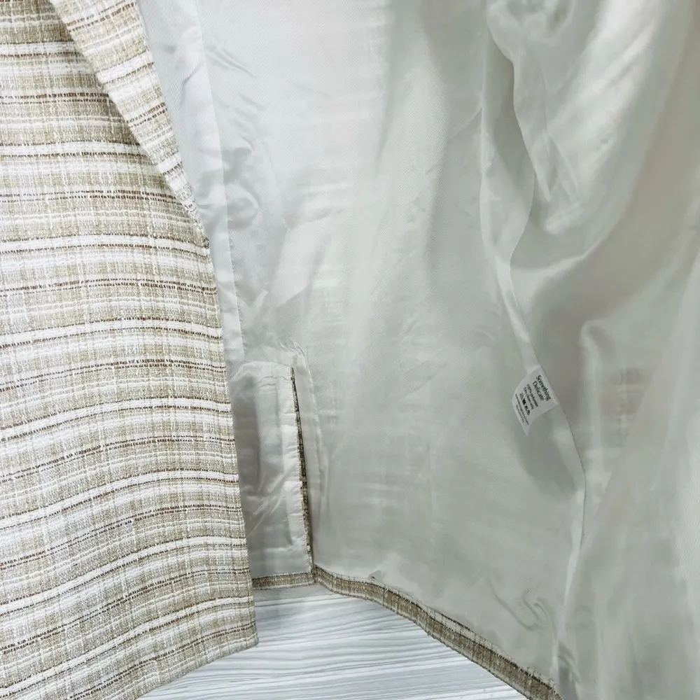 Barbie Tweed Blazer in Beige Combo Puff Shoulder Size Medium - Image 8