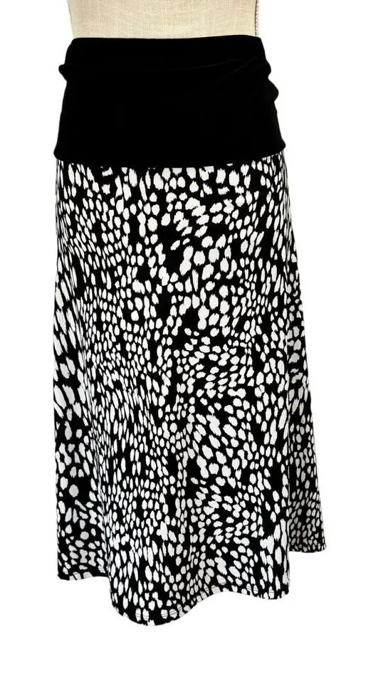 Vintage Coco Bianco Maxi Skirt Size S Y2K Black Elastic Waist Boho Indie Career - Image 1