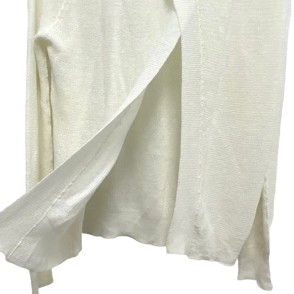 ALC Frank A.L.C. Italian Yarn Split Back Linen-Blend Long Sleeve Sweater Women’s Size S - Image 4