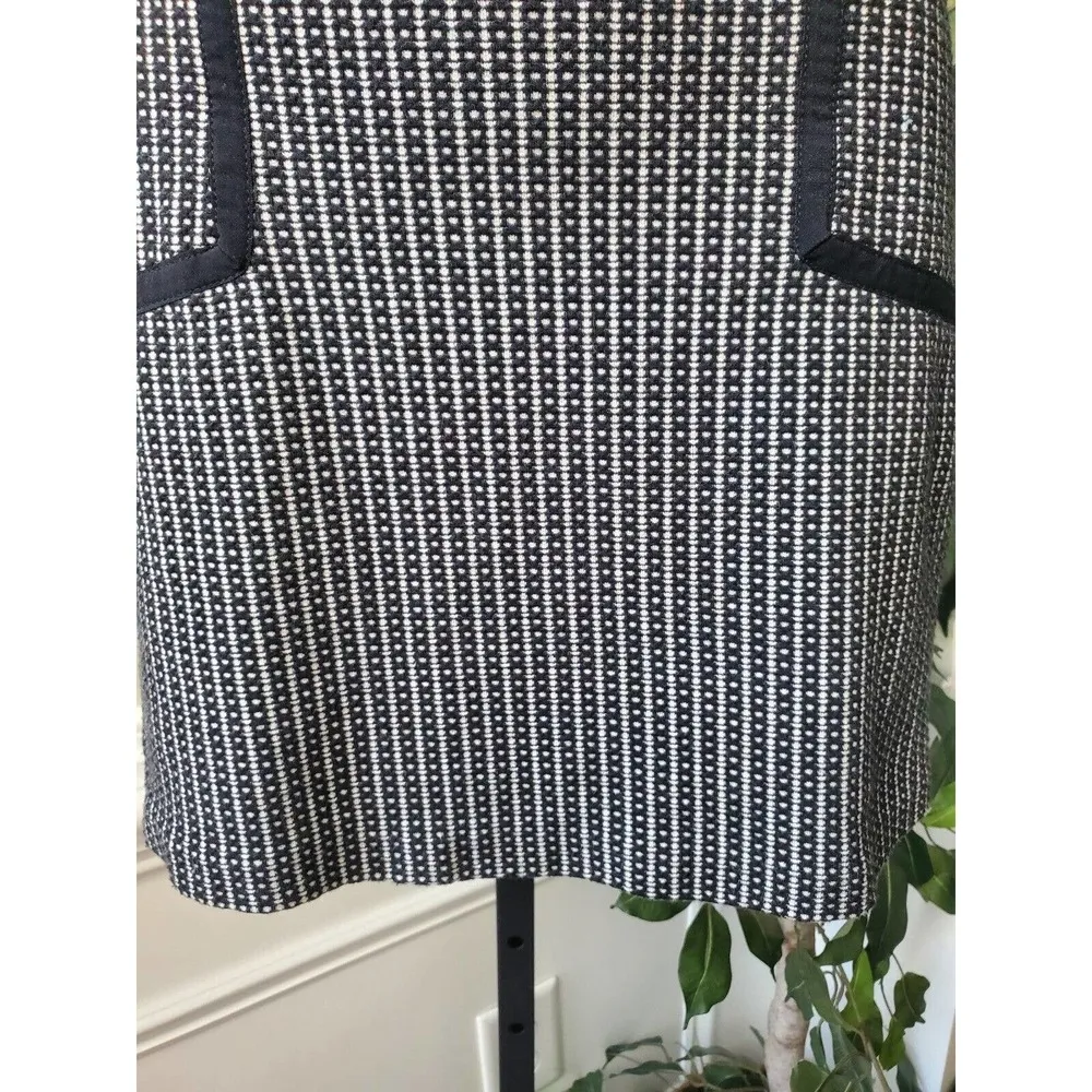 Parker Women Black White Cotton Round Neck Short Sleeve Knee Length Dress Size S - Image 4