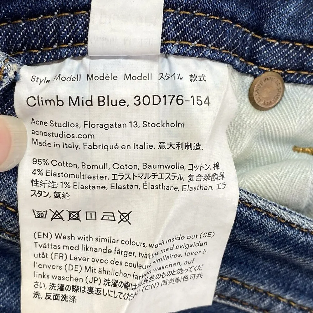 ACNE STUDIOS Bla Konst Jeans Womens 25x27 Skinny Dark Blue denim Size 25 - Image 9
