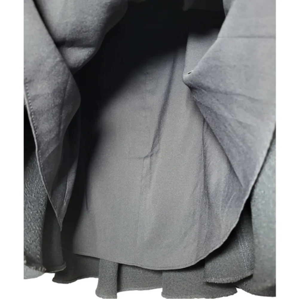 NWT Rebecca Taylor Textured Stretch Cut Out Back Ruffle Mini Dress in Navy - Image 10