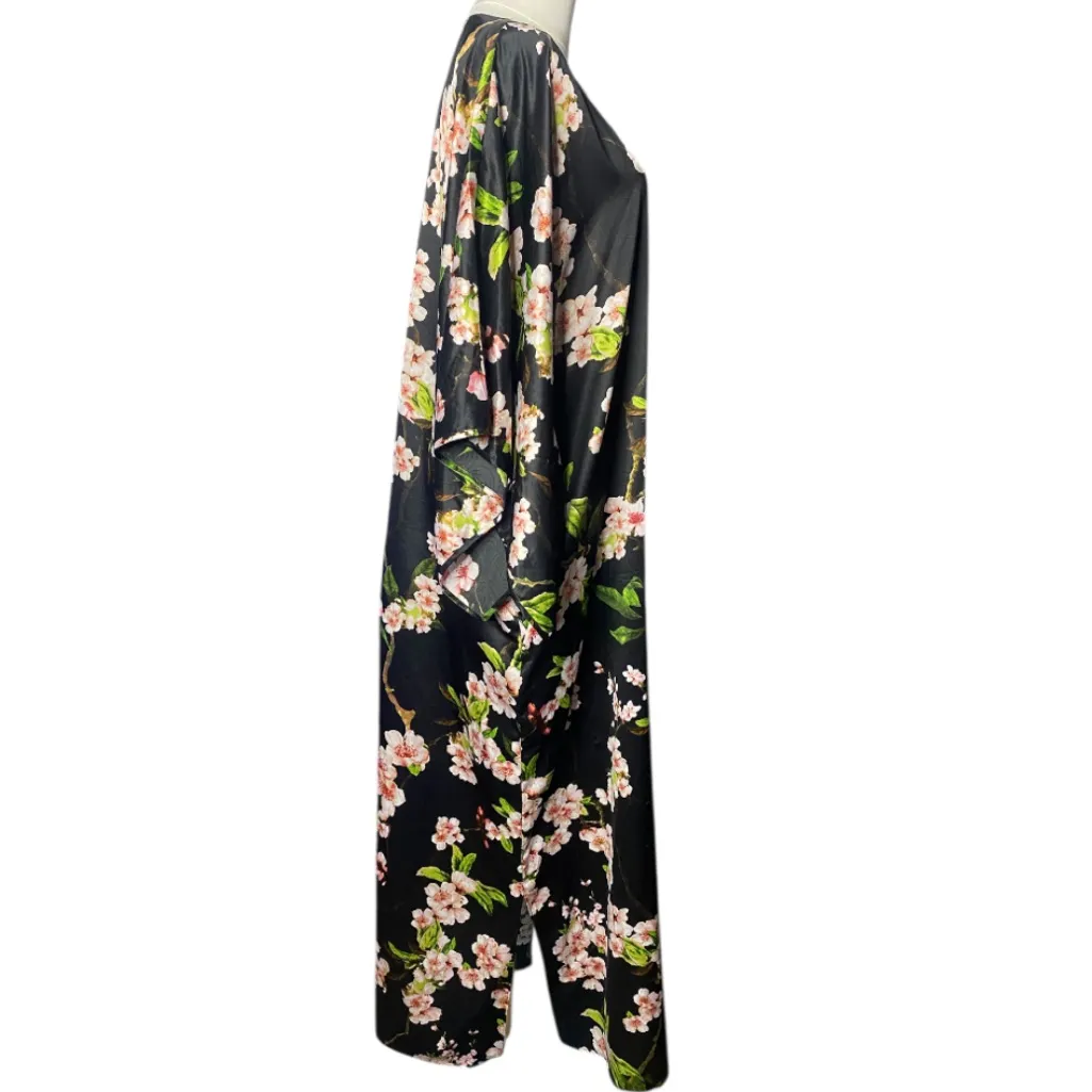 Natori Floral Print Satin Caftan Maxi
Dress/Robe - Image 8