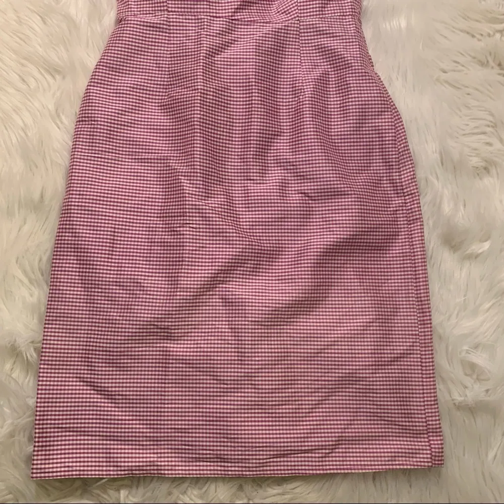 Tocca Strapless Silk Dress Pink White Gingham Size 0 - Image 5