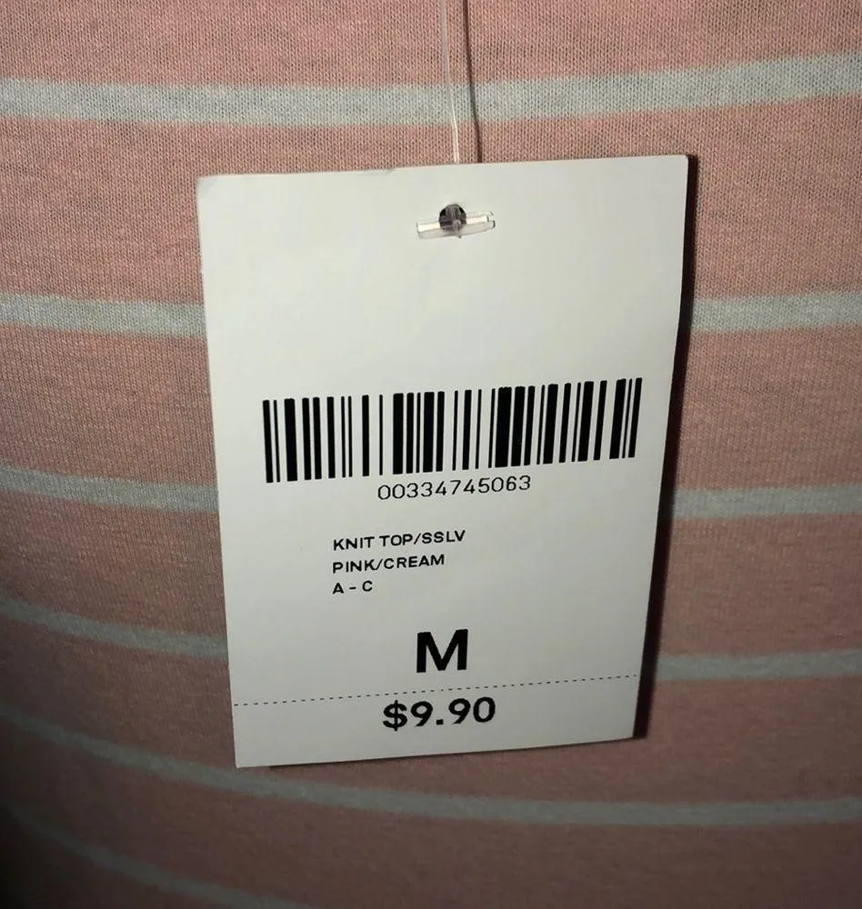 Pink & White Striped Off The Shoulder Shirt - Image 3