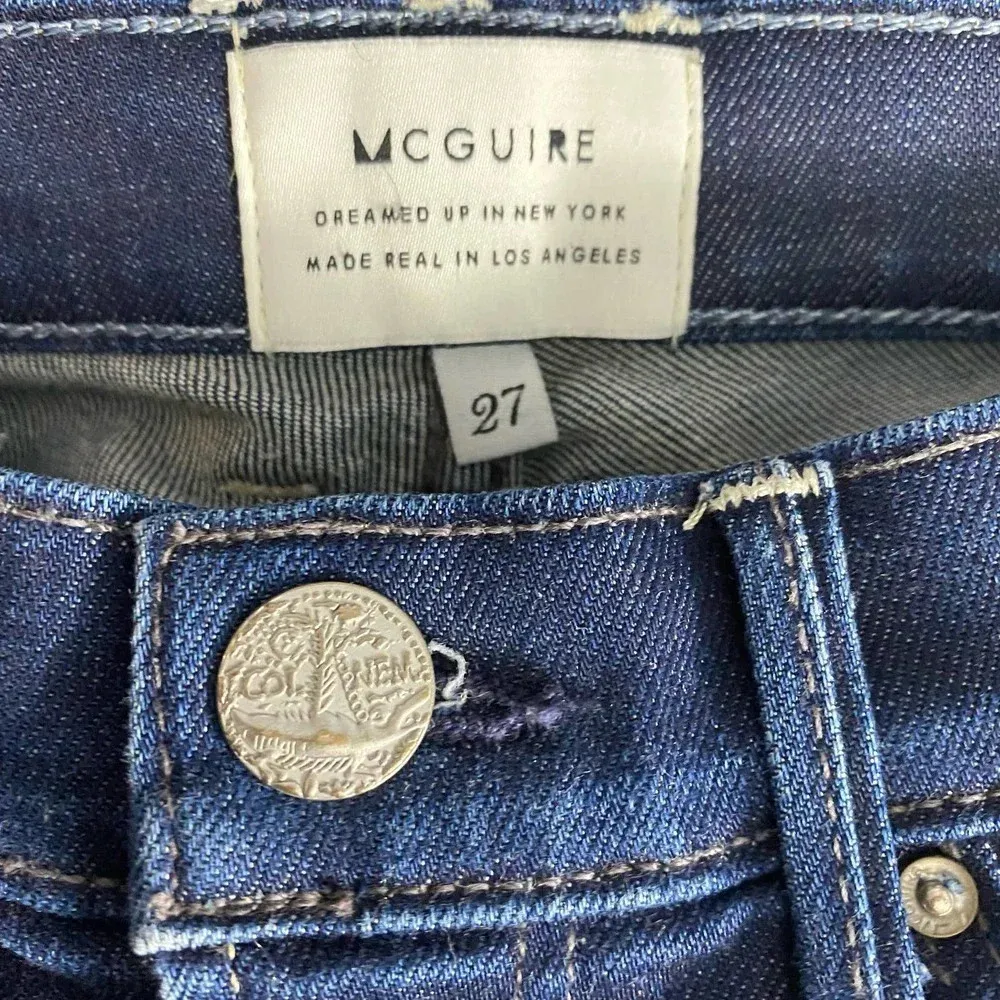 MCGUIRE 15A Newton Skinny Jeans in‎ Dark Wash Blue Size US 27 - Image 10