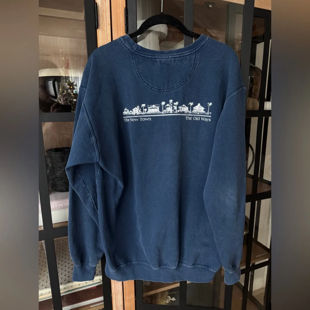 Seaside 30A comfort colors crewneck pullover navy sweatshirt long sleeve unisex Blue Size M - Image 2