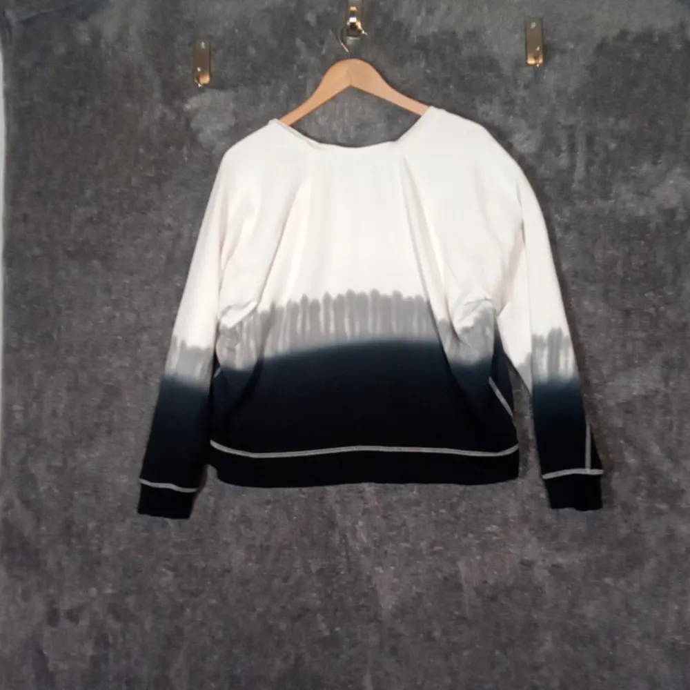 Rails Theo Dip Dye Sweatshirt Terry Cloth Charcoal Womens Xl - Image 4