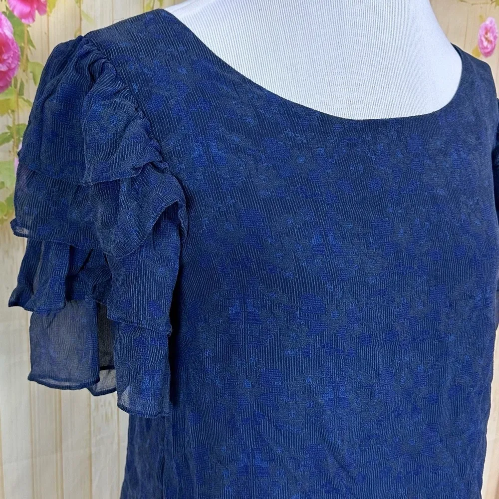 MARGARITA SAPLALA Blue Silk Top - Image 2