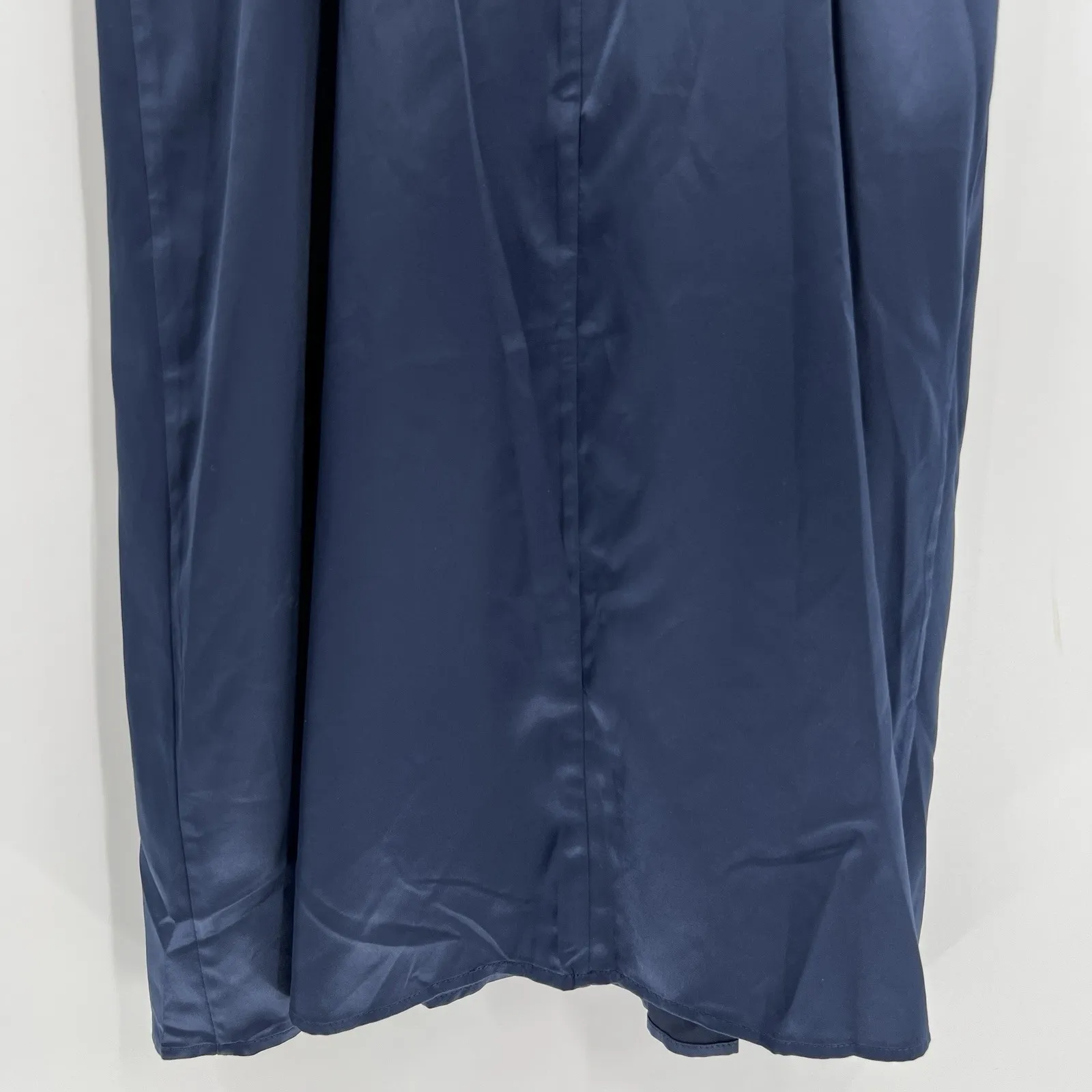 STAUD Midi Slip Dress Size Medium Satin Dark Navy Blue Cocktail Party Minimalist - Image 8