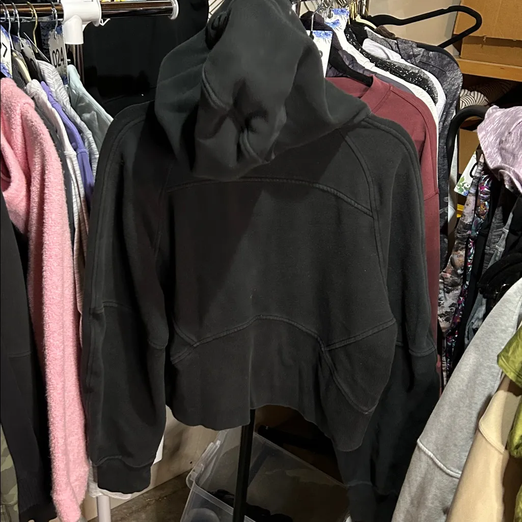 75. Lululemon Scuba Oversized 1/2 Zip Hoodie Black - Image 5
