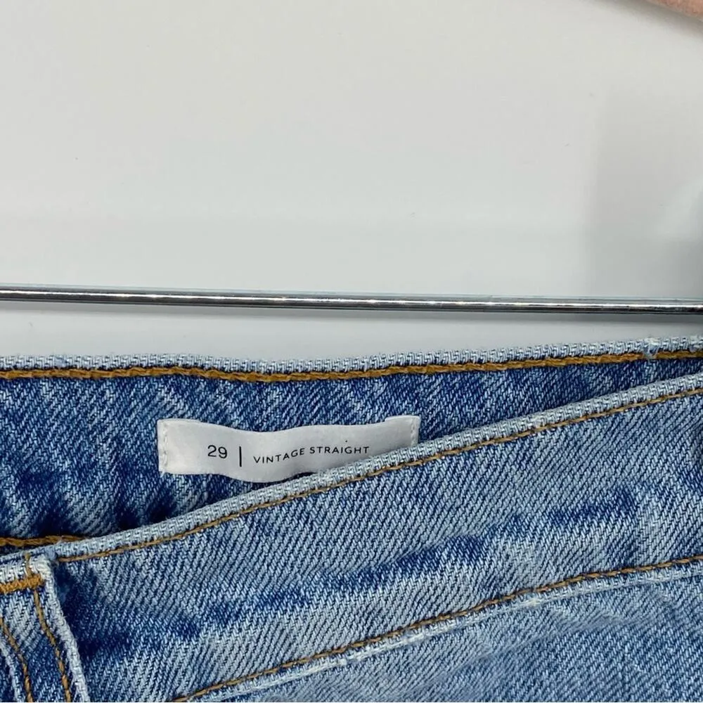 Vintage Straight Denim Jeans Light Wash High rise Y2K 90s Mom Jean Size 29 - Image 9