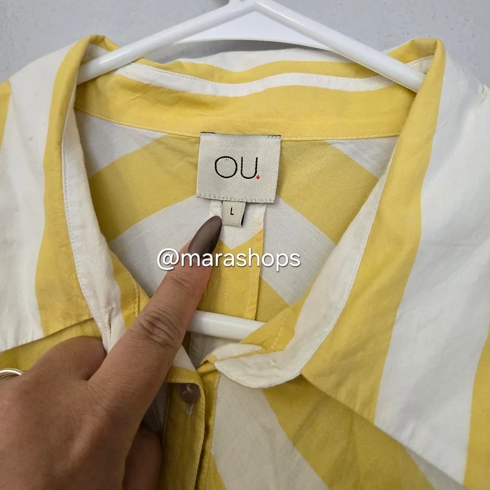 OU. La Medina Sun Striped Dress Yellow Size L - Image 7