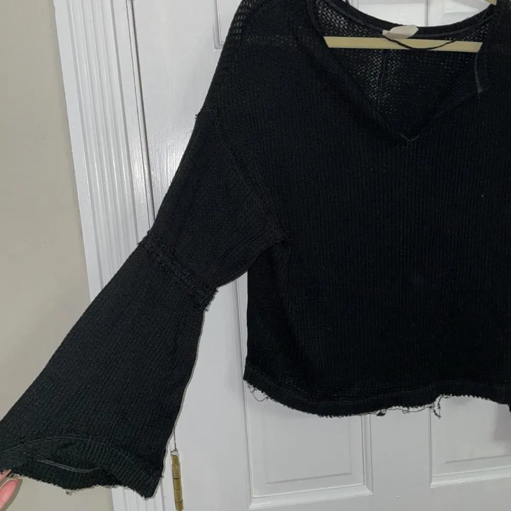 Free People waffle top - black - Image 2