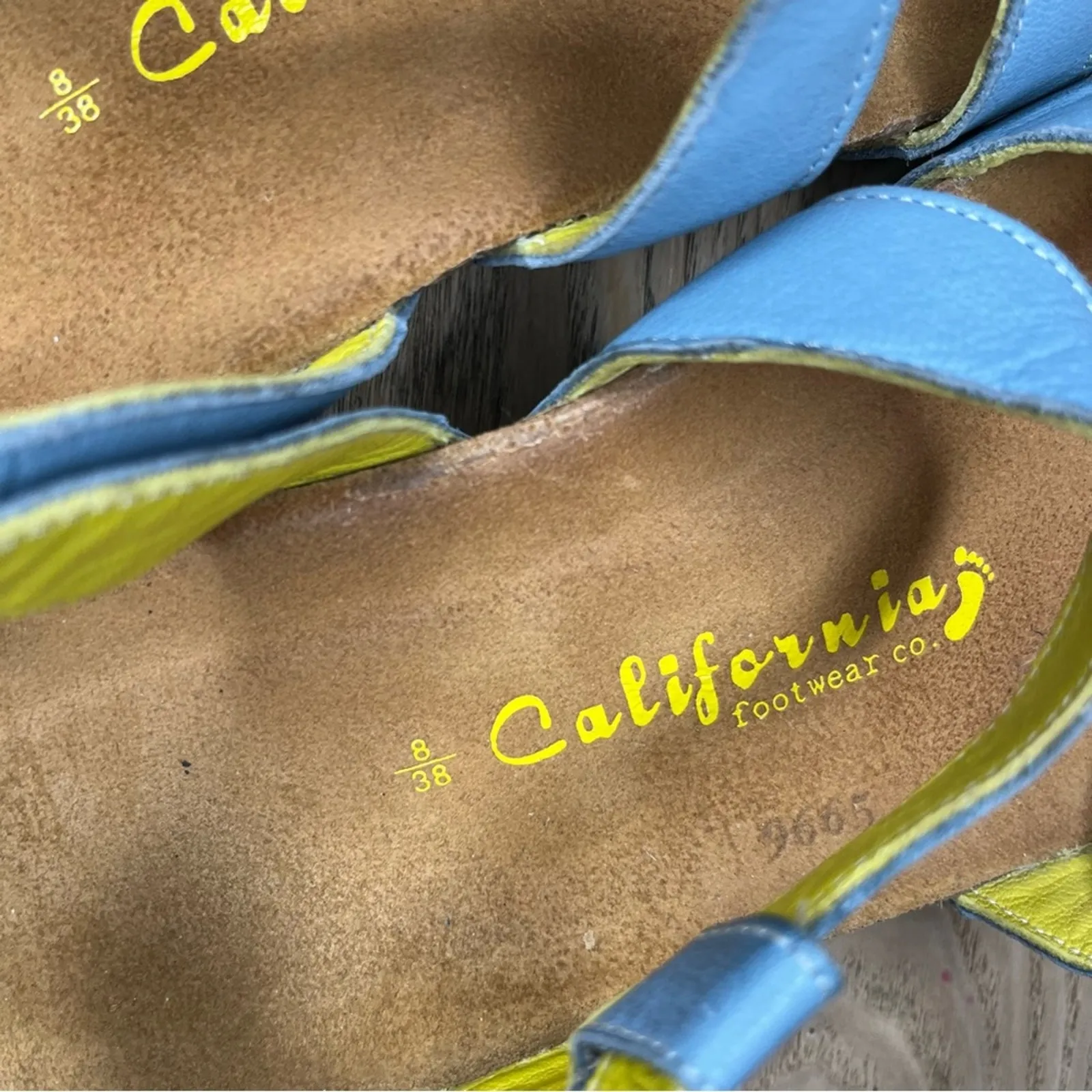California Footwear Soft Footbed Strappy Sandals Blue Green Size 8 - Image 5