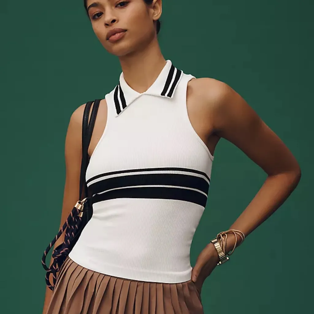 NWT Anthropologie Maeve Ribbed Polo Tank Top | Women’s Casual Knit Top - Image 2