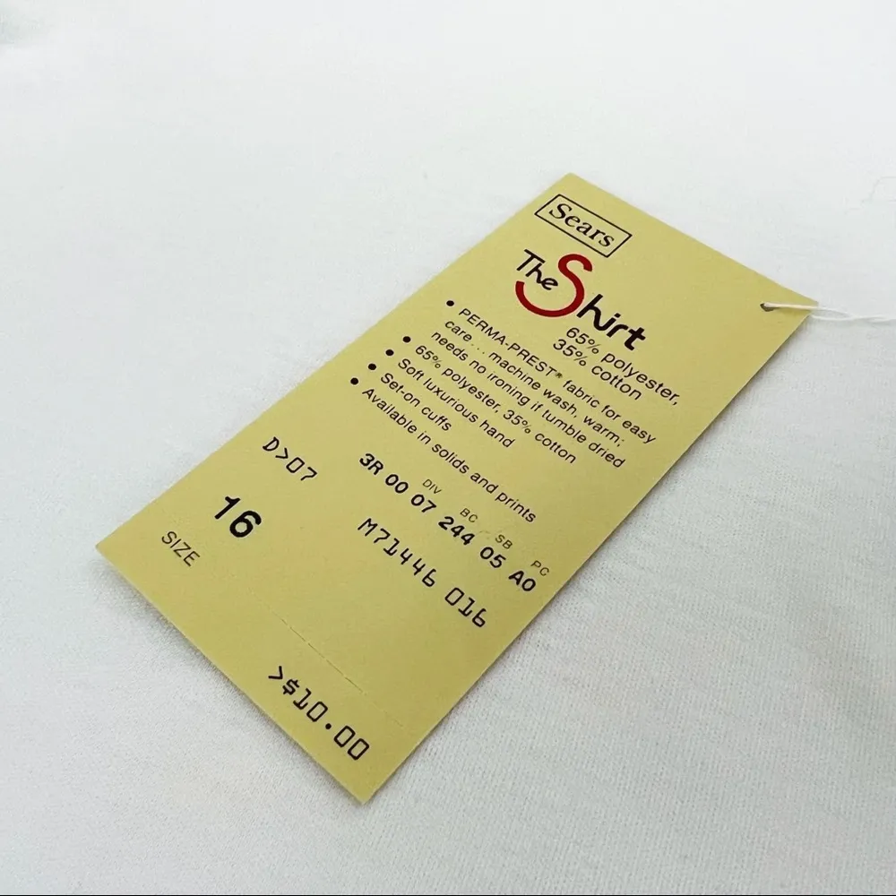 Vintage SEARS Deadstock “The Shirt” Polo Top | Size L White Size L - Image 4