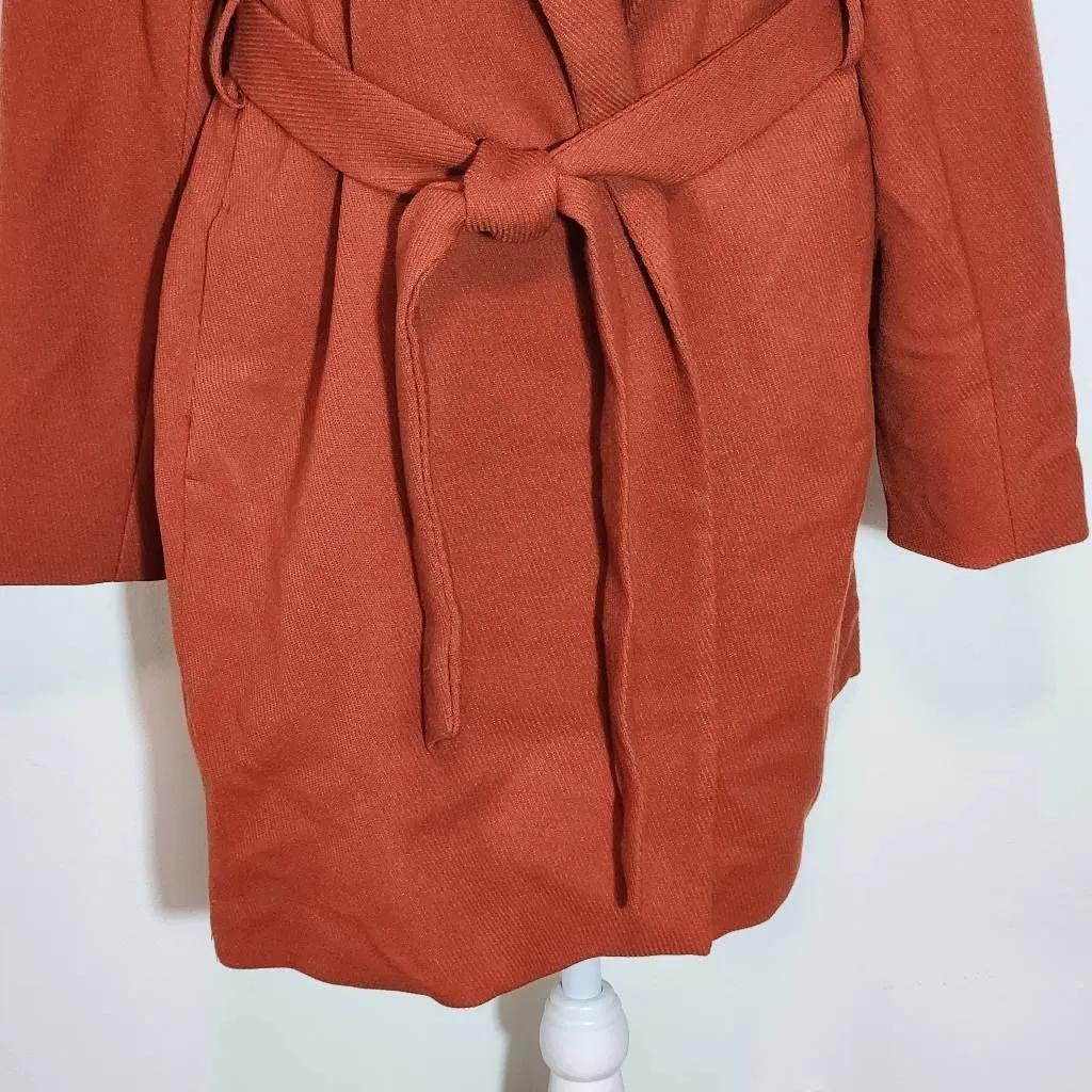 The Limited Orange Belted Coat NWT Size Medium Dark Orange Trench Coat - Image 4