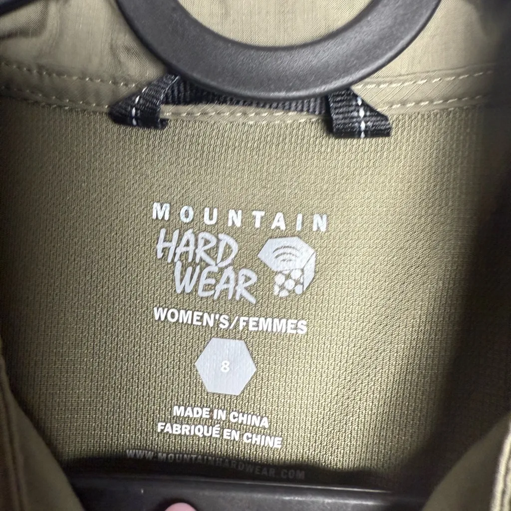 Mountain Hardwear Jacket Womens Size 8 Green Cinched Hooded Windbreaker‎ - Image 5