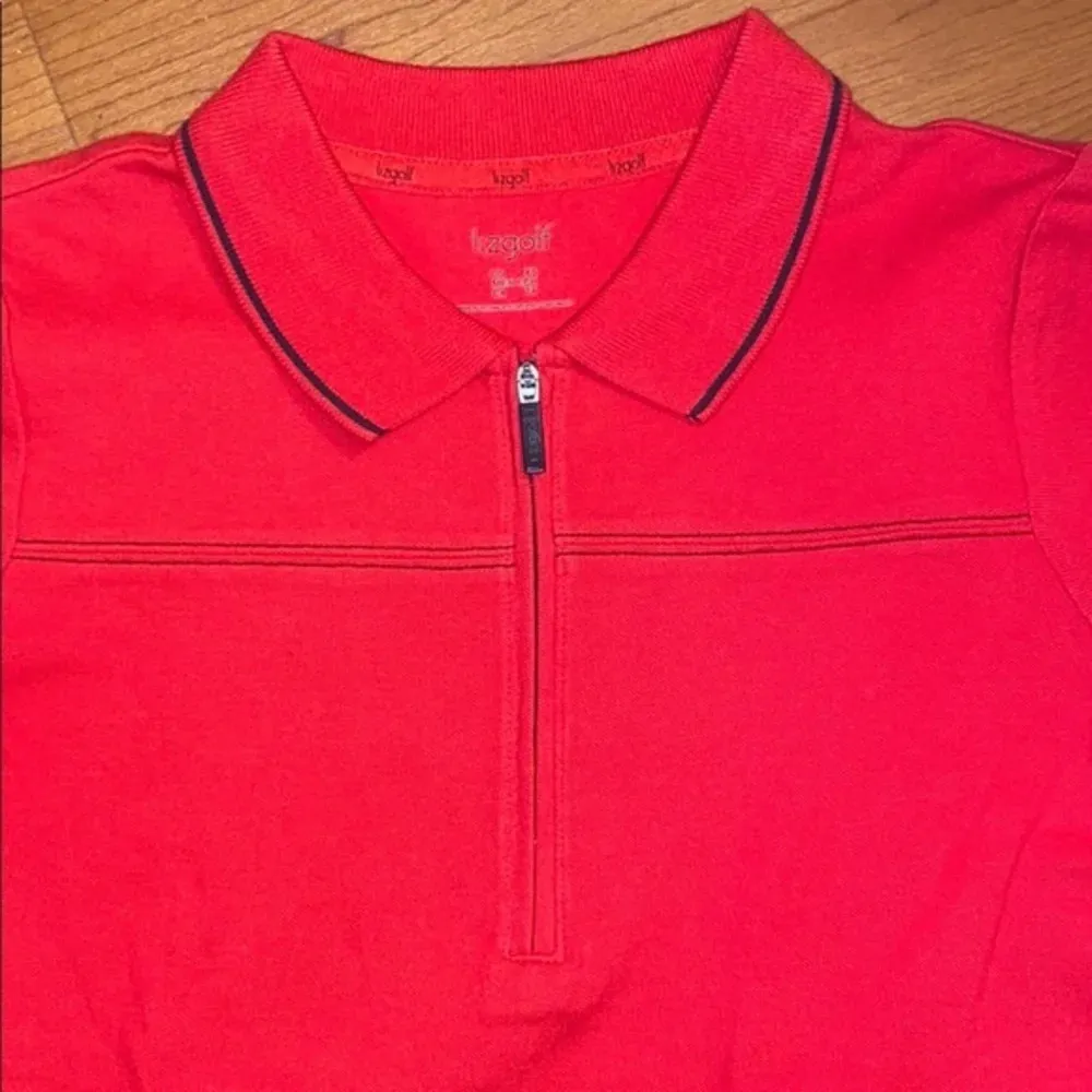 Liz‎ Gold Collared Golf Polo Short Sleeve​ Red Size XS - Image 7