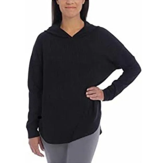 Chaser Waffle Knit Thermal Hoodie Black Size XS - Image 2