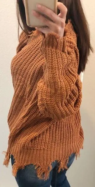 Boutique Distressed Sweater S/M - Image 2