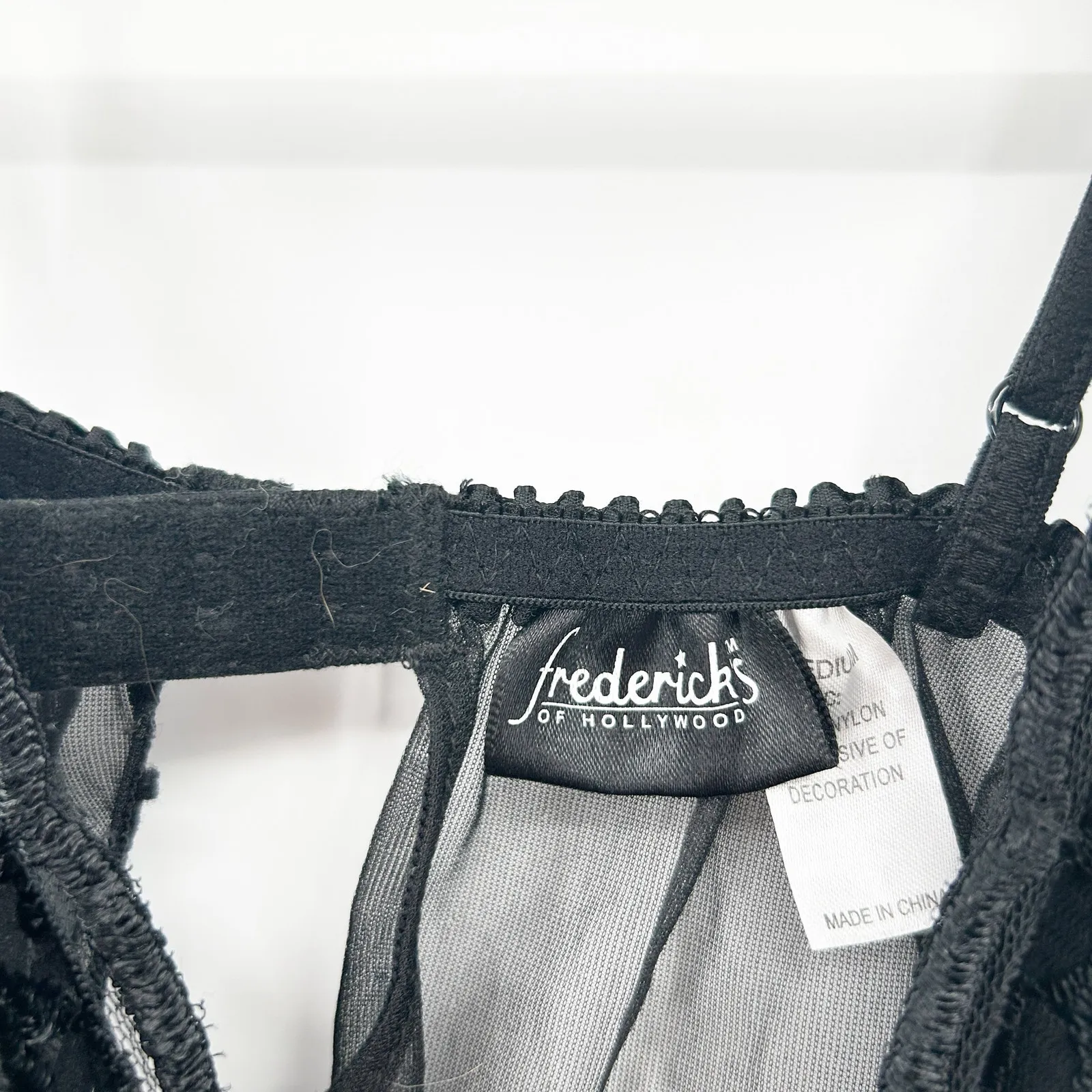 Fredericks of Hollywood Womens‎ Y2K Whimsigoth Sheer Mesh Lace Babydoll Tank M - Image 3