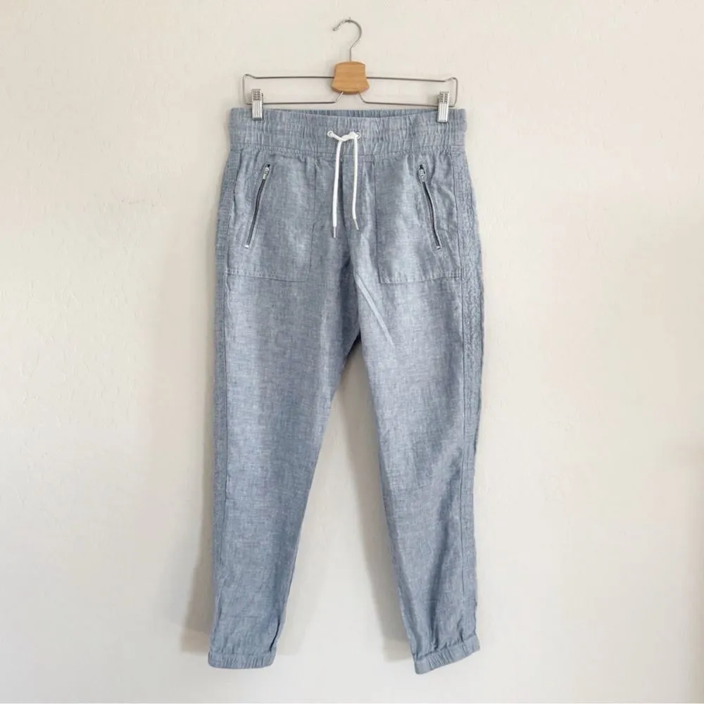 Athleta Cabo Linen Jogger Chambray Blue Size 2 - Image 3