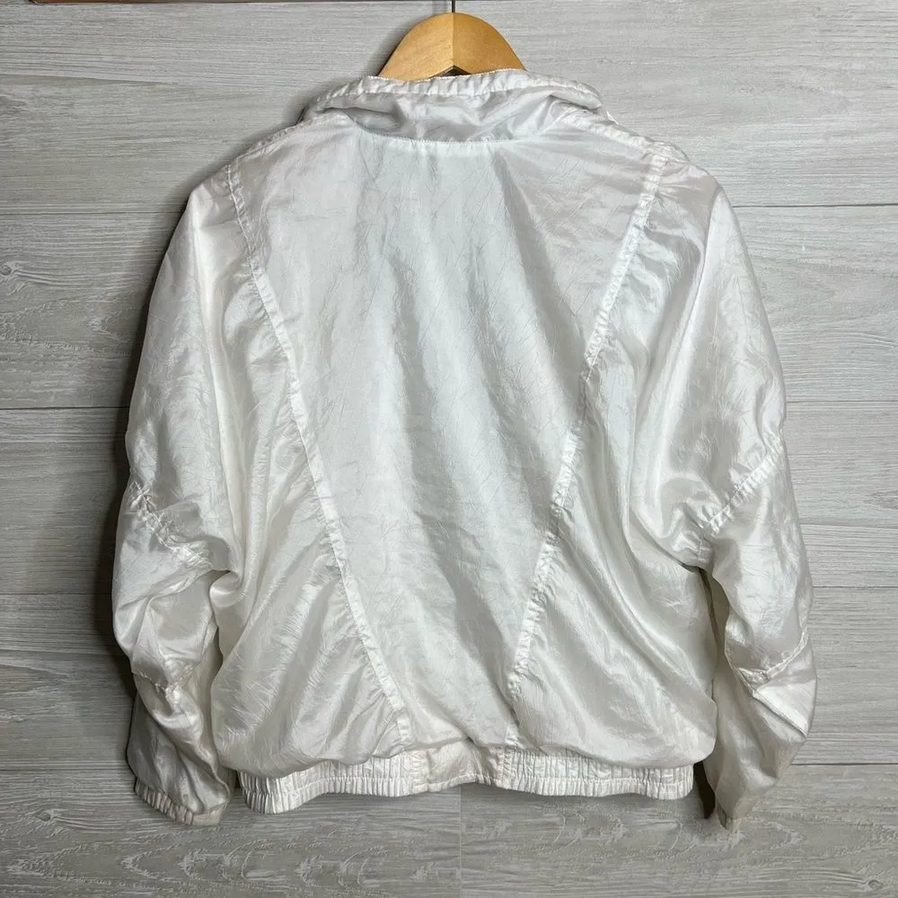 Vintage Adidas White Full Zip Track Jacket Mock Neck Sportswear - Image 7