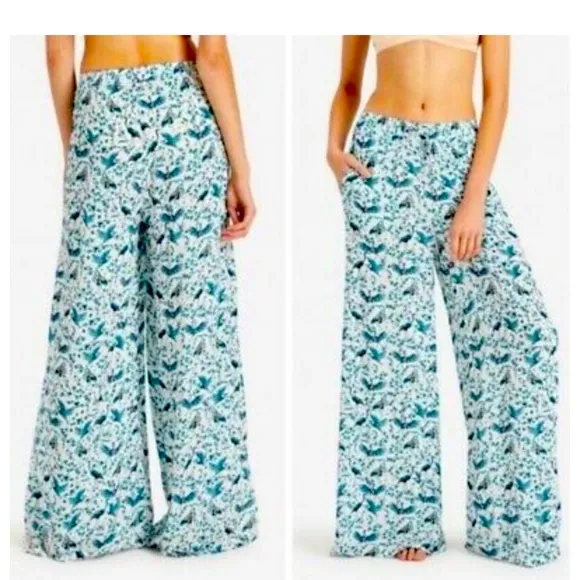 Onia Mila style crane bird print wide leg pants Small - Image 2